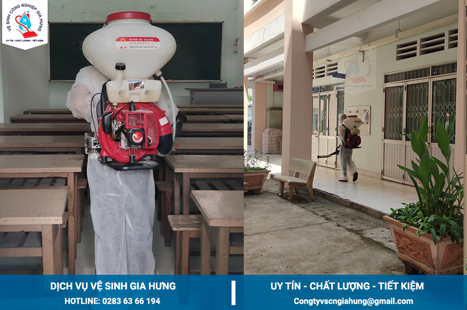 Phun khử khuân trong và ngoài hành lan